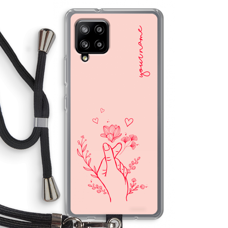 Giving Flowers: Samsung Galaxy A42 5G Transparant Hoesje met koord