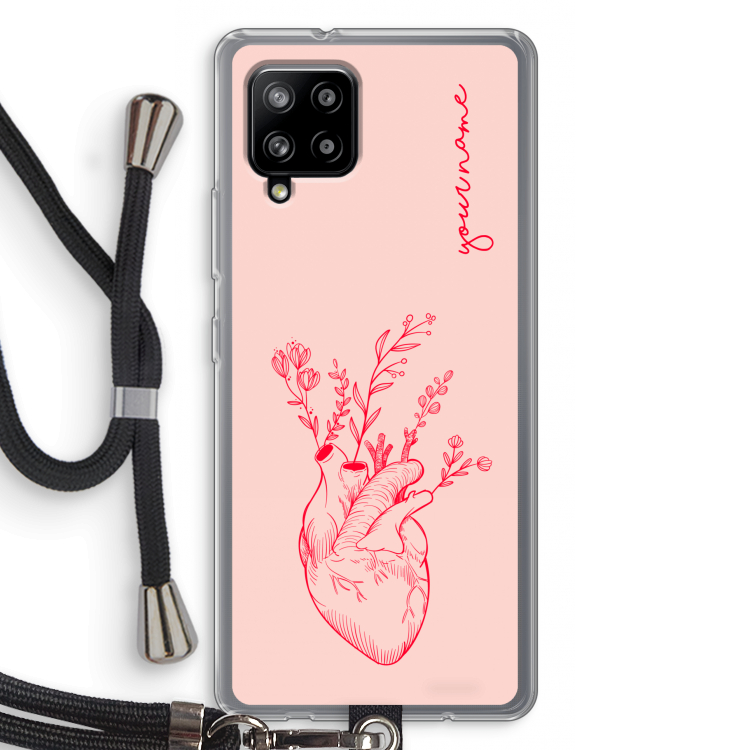Blooming Heart: Samsung Galaxy A42 5G Transparant Hoesje met koord