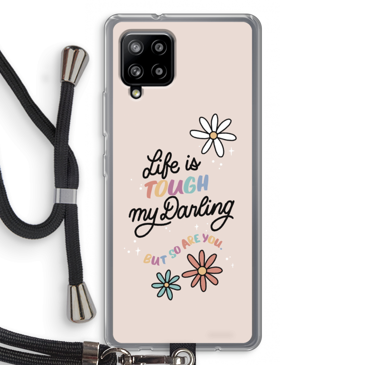 Tough Life: Samsung Galaxy A42 5G Transparant Hoesje met koord