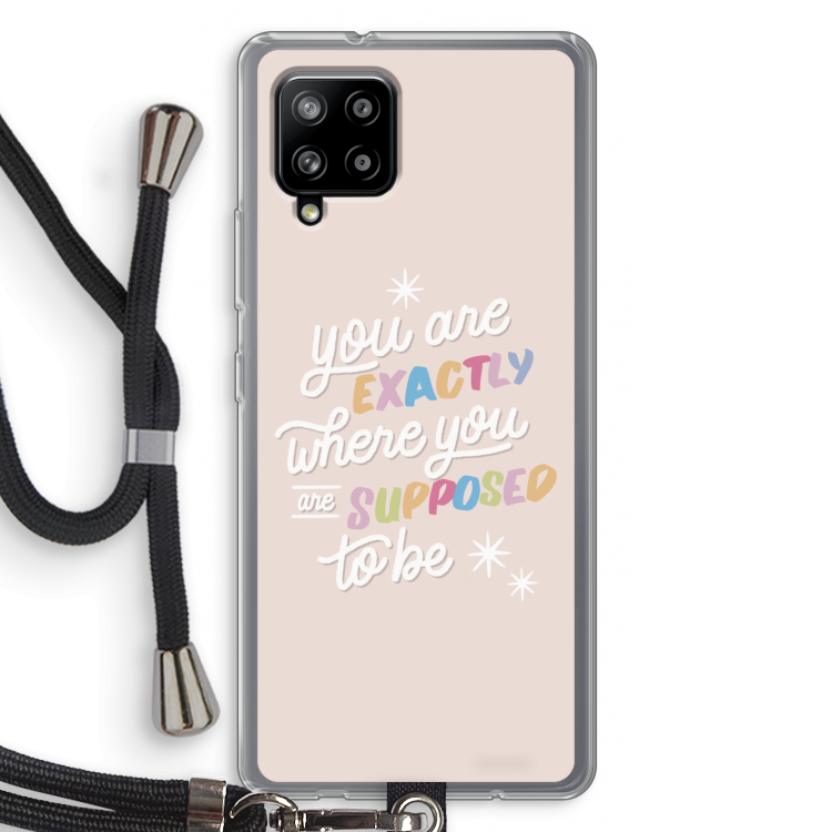 Right Place: Samsung Galaxy A42 5G Transparant Hoesje met koord