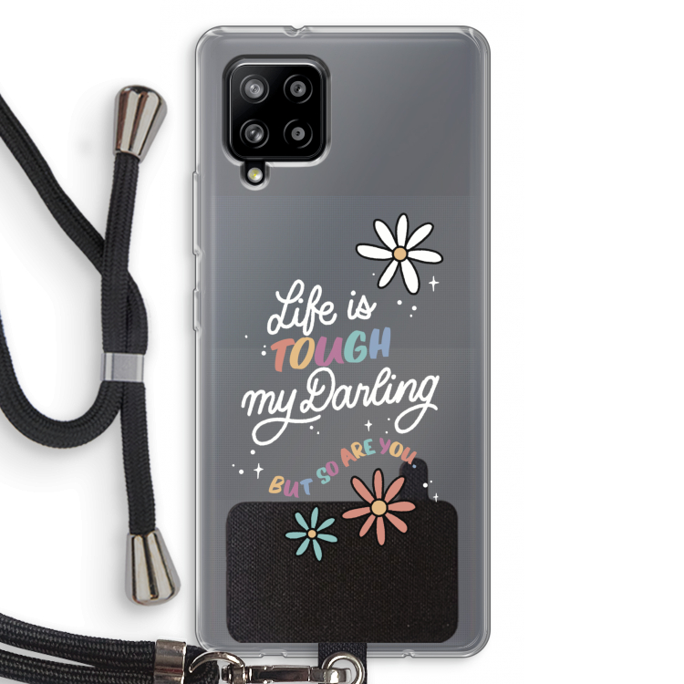 Tough Life: Samsung Galaxy A42 5G Transparant Hoesje met koord