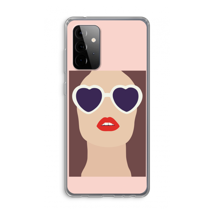 Red lips: Samsung Galaxy A72 Transparant Hoesje