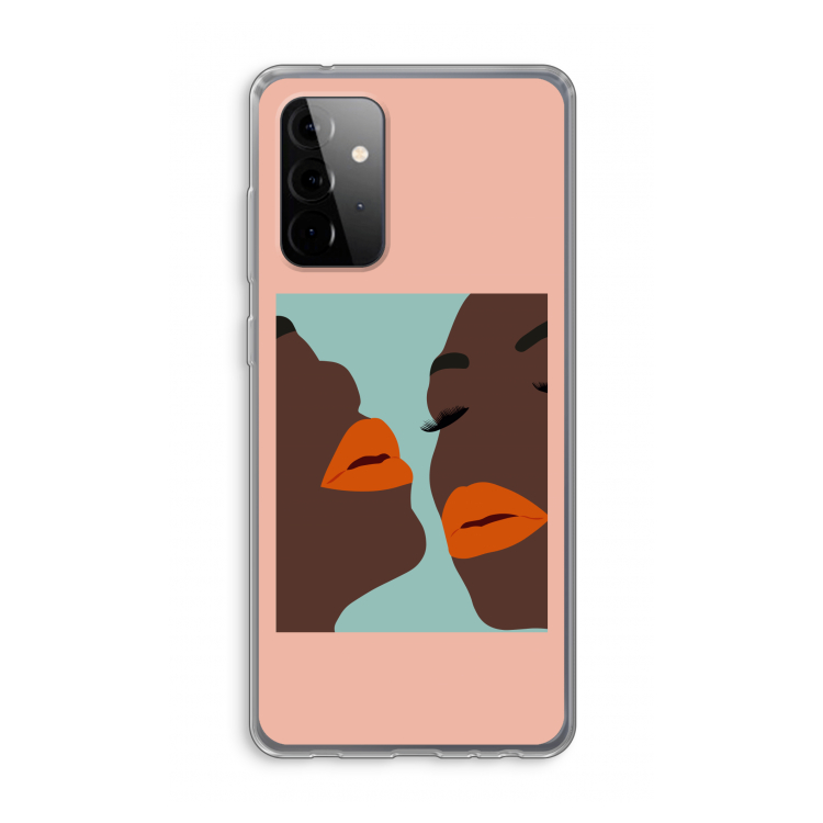 Orange lips: Samsung Galaxy A72 Transparant Hoesje