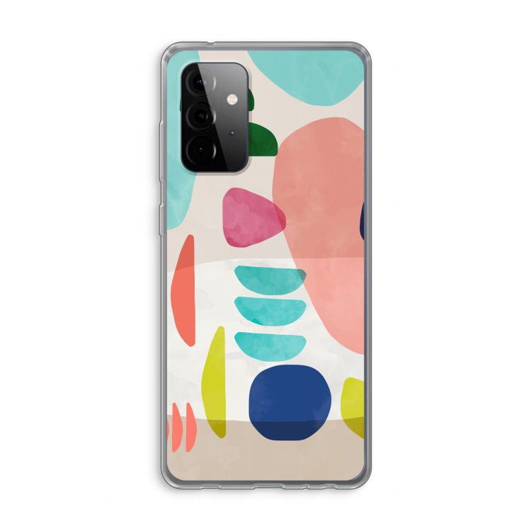 Bold Rounded Shapes: Samsung Galaxy A72 Transparant Hoesje