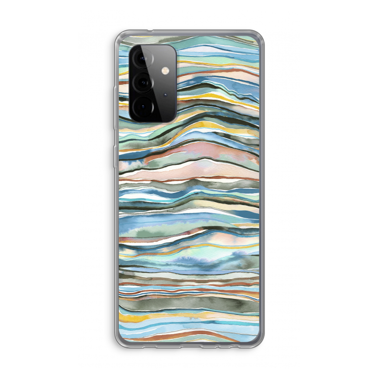 Watercolor Agate: Samsung Galaxy A72 Transparant Hoesje