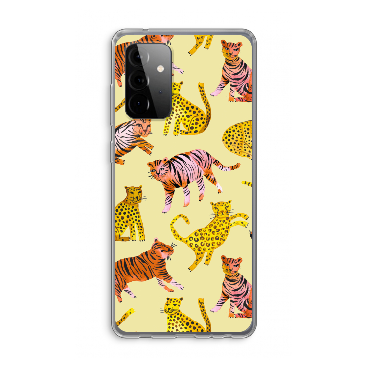 Cute Tigers and Leopards: Samsung Galaxy A72 Transparant Hoesje