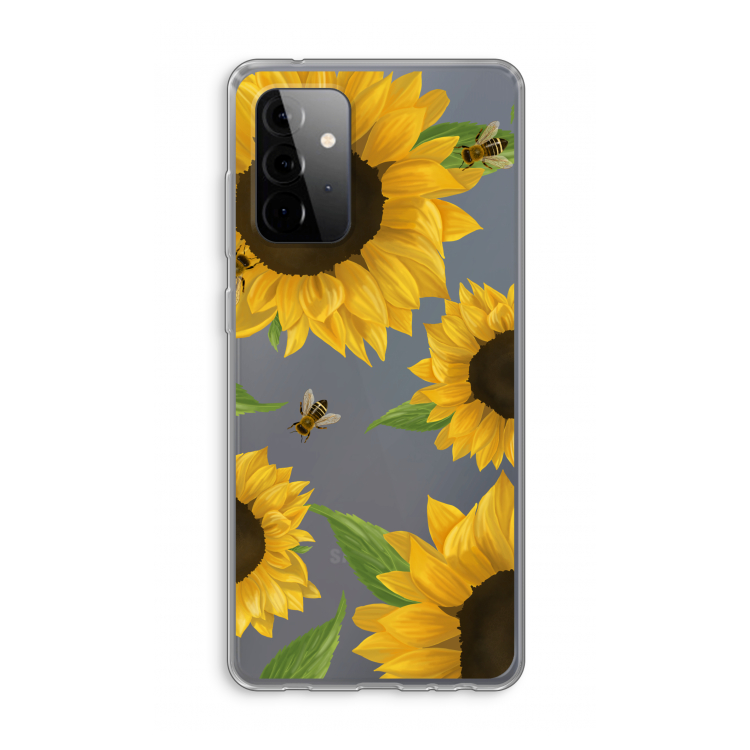 Sunflower and bees: Samsung Galaxy A72 Transparant Hoesje