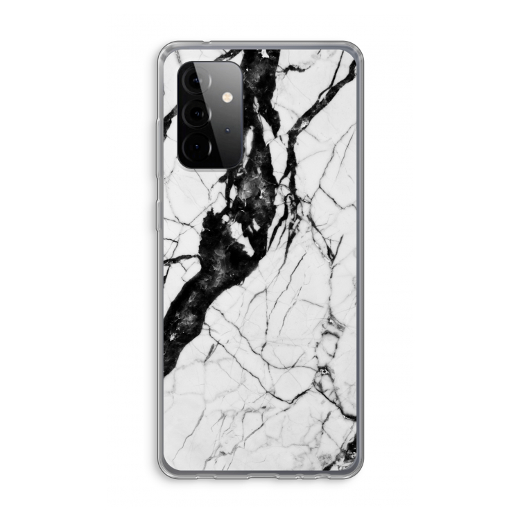 Witte marmer 2: Samsung Galaxy A72 Transparant Hoesje