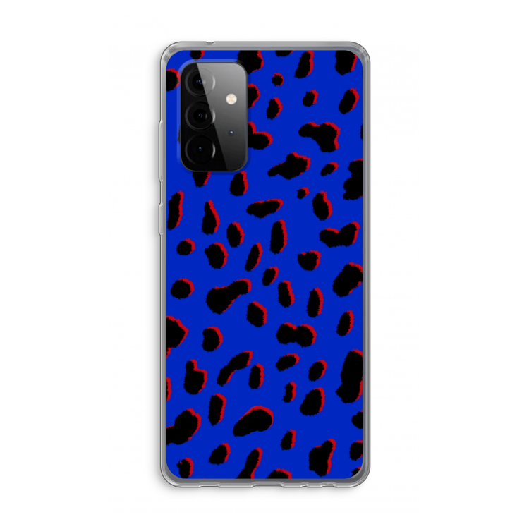 Blue Leopard: Samsung Galaxy A72 Transparant Hoesje