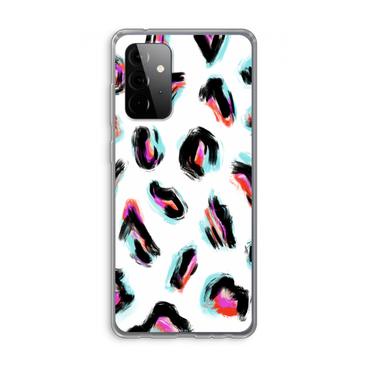 Cheetah color: Samsung Galaxy A72 Transparant Hoesje