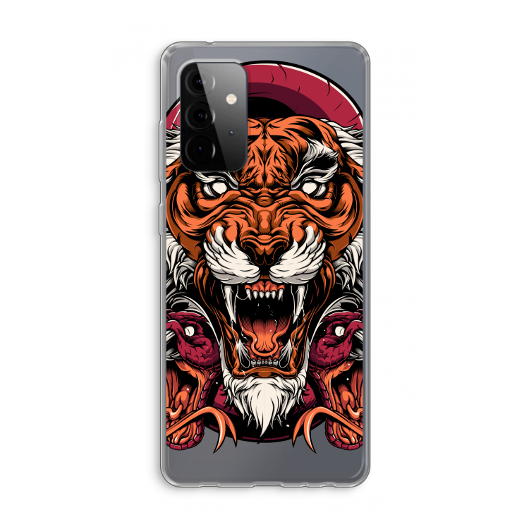 Tiger and Rattlesnakes: Samsung Galaxy A72 Transparant Hoesje