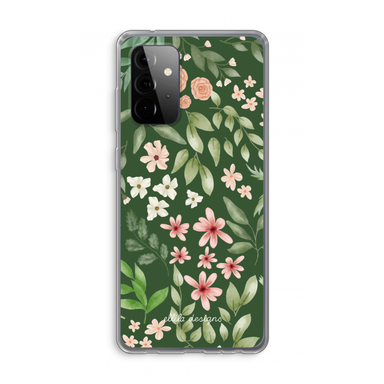 Botanical green sweet flower heaven: Samsung Galaxy A72 Transparant Hoesje
