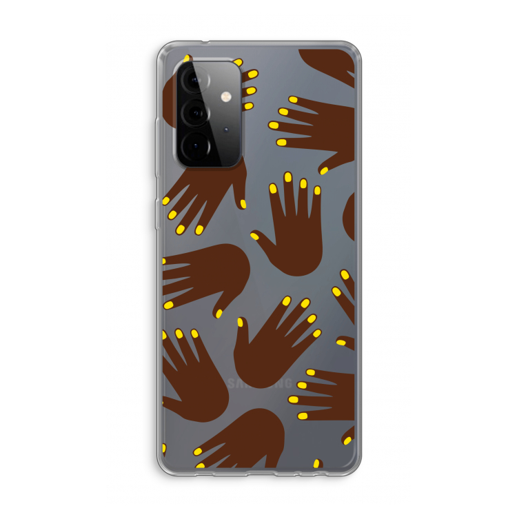 Hands dark: Samsung Galaxy A72 Transparant Hoesje