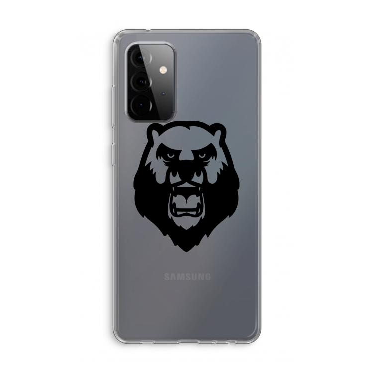 Angry Bear (black): Samsung Galaxy A72 Transparant Hoesje