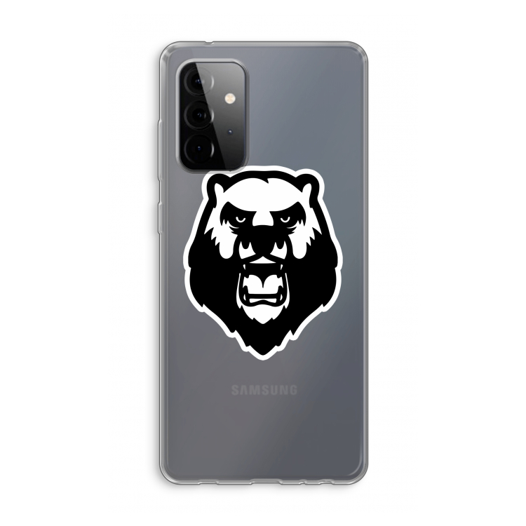 Angry Bear (white): Samsung Galaxy A72 Transparant Hoesje