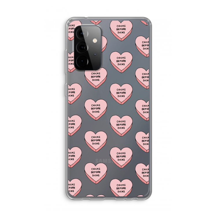 Chicks before dicks: Samsung Galaxy A72 Transparant Hoesje
