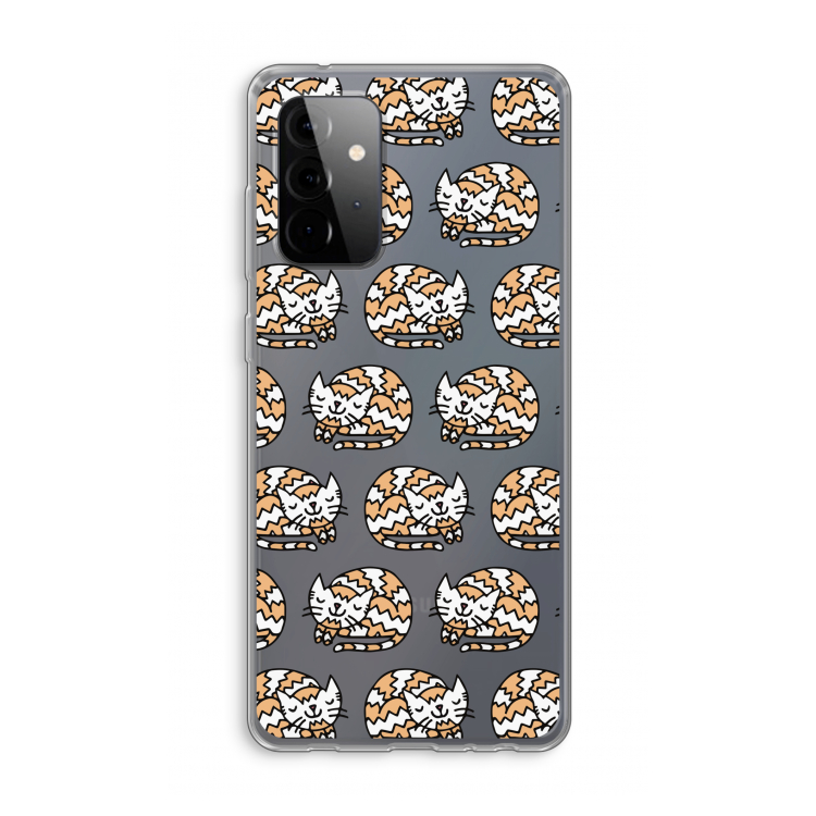 Slapende poes: Samsung Galaxy A72 Transparant Hoesje