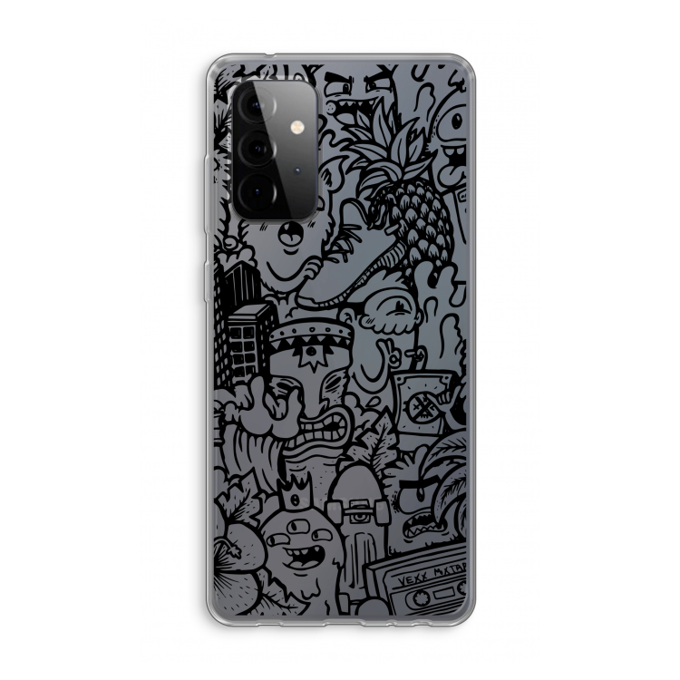 Vexx Black Mixtape: Samsung Galaxy A72 Transparant Hoesje