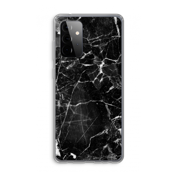 Zwart Marmer 2: Samsung Galaxy A72 Transparant Hoesje