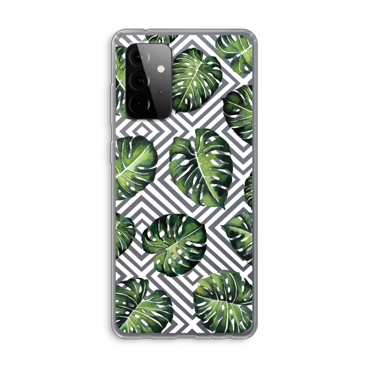 Geometrische jungle: Samsung Galaxy A72 Transparant Hoesje