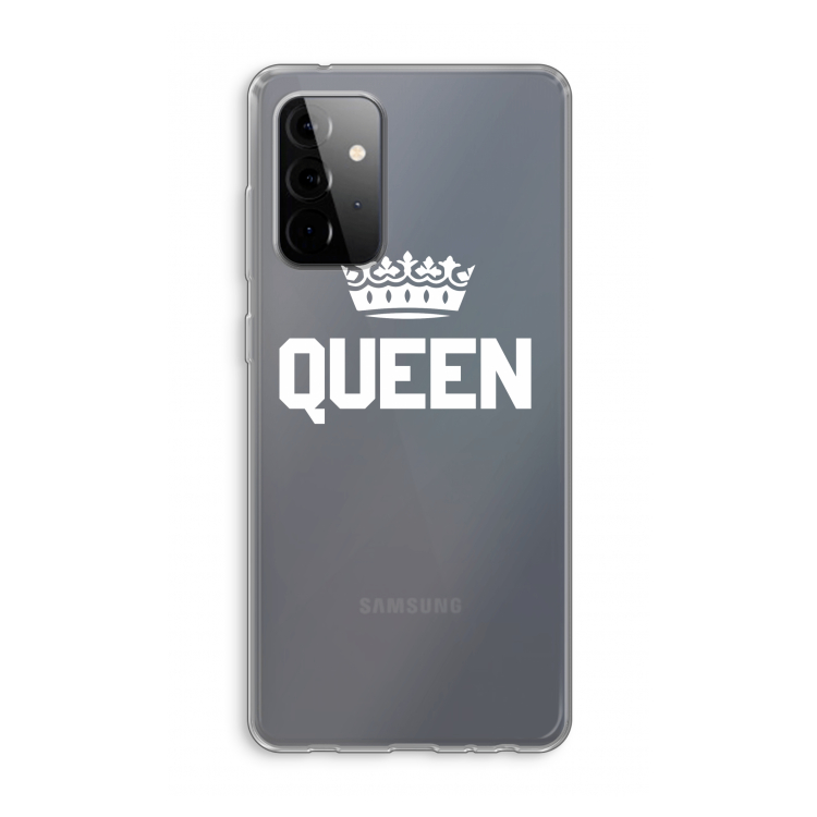 Queen zwart: Samsung Galaxy A72 Transparant Hoesje