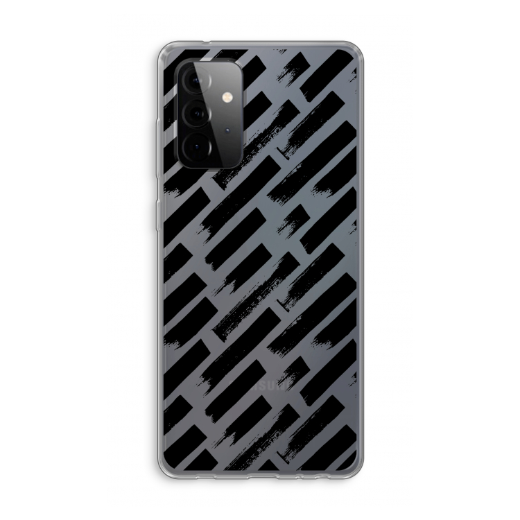 Zwarte vegen: Samsung Galaxy A72 Transparant Hoesje