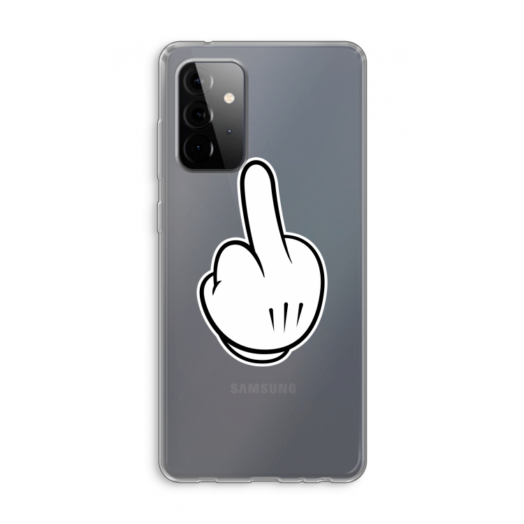 Middle finger black: Samsung Galaxy A72 Transparant Hoesje