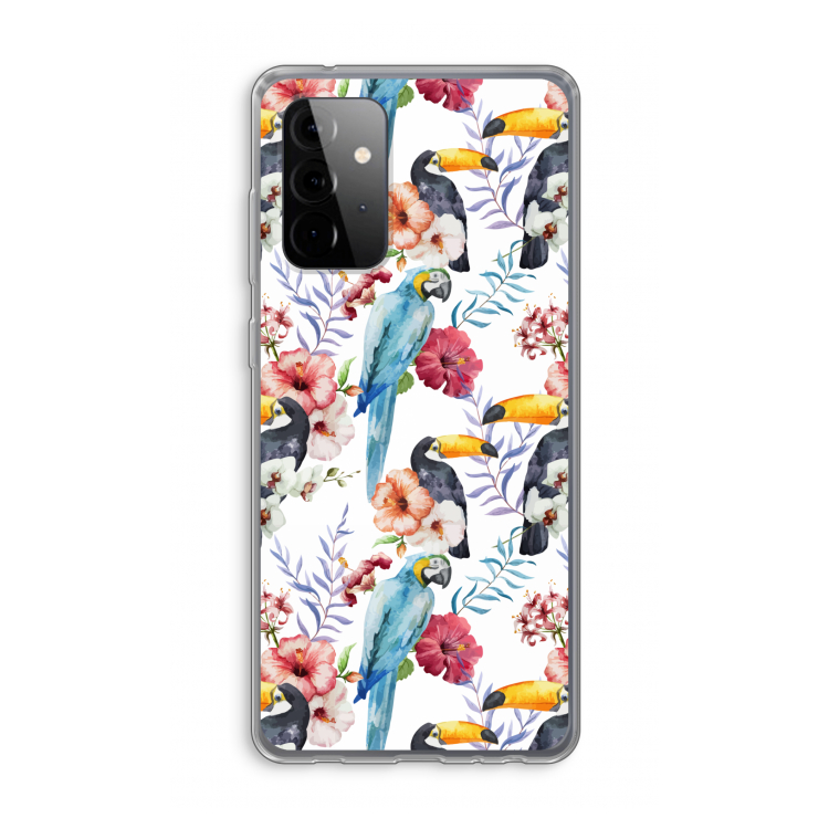 Bloemen tukan: Samsung Galaxy A72 Transparant Hoesje