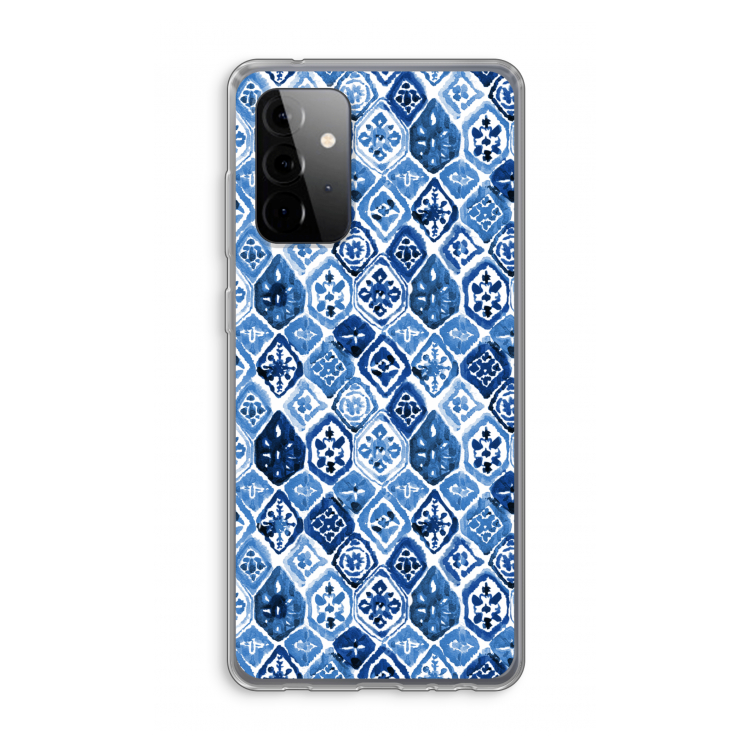 Blauw motief: Samsung Galaxy A72 Transparant Hoesje