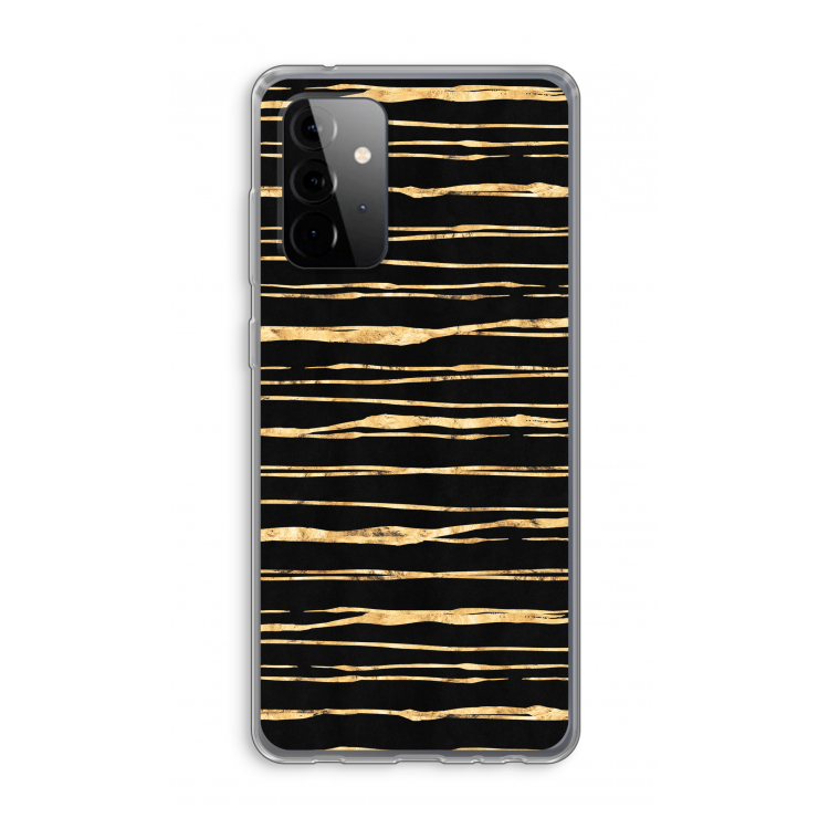 Gouden strepen: Samsung Galaxy A72 Transparant Hoesje