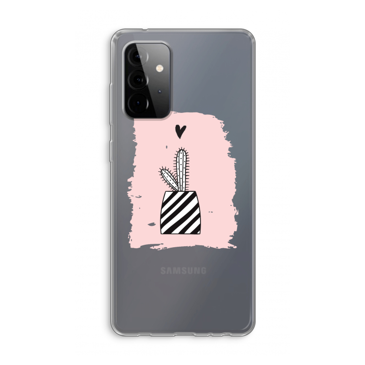 Zwart-wit cactus: Samsung Galaxy A72 Transparant Hoesje