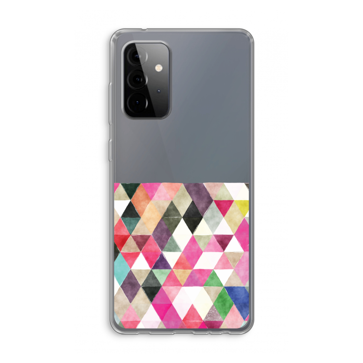 Gekleurde driehoekjes: Samsung Galaxy A72 Transparant Hoesje
