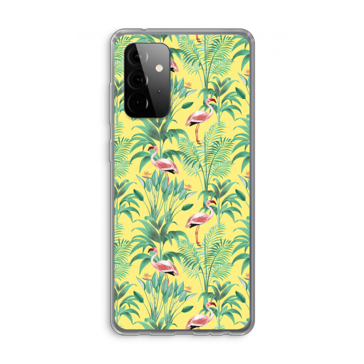 Flamingo party: Samsung Galaxy A72 Transparant Hoesje