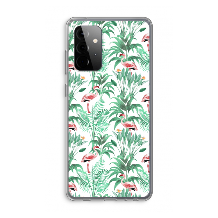 Flamingo bladeren: Samsung Galaxy A72 Transparant Hoesje