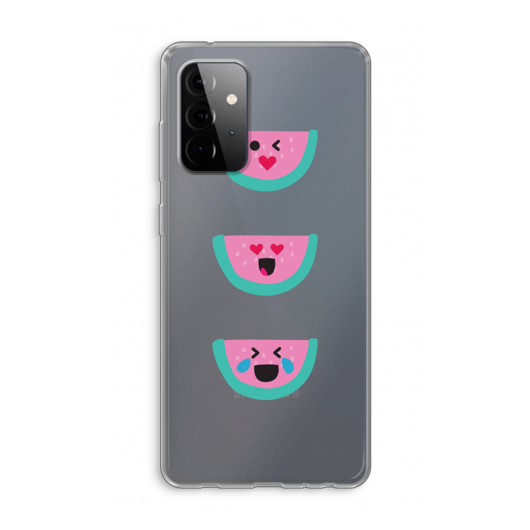 Smiley watermeloen: Samsung Galaxy A72 Transparant Hoesje