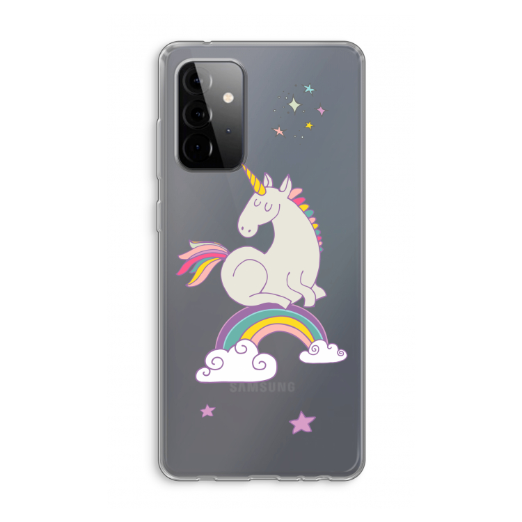 Regenboog eenhoorn: Samsung Galaxy A72 Transparant Hoesje