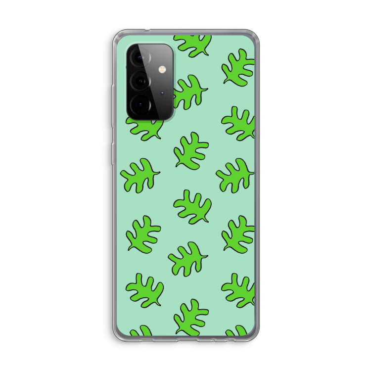 Groene blaadjes: Samsung Galaxy A72 Transparant Hoesje