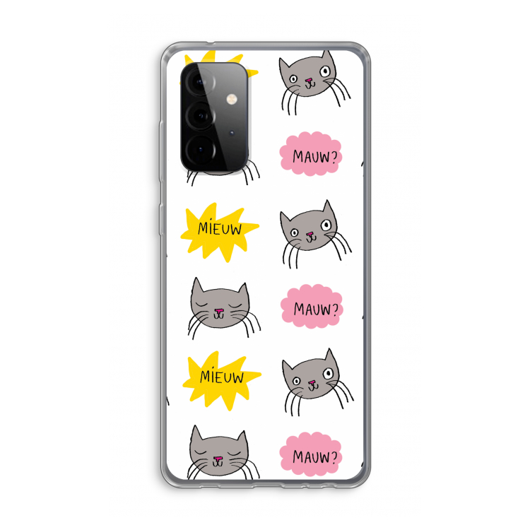 Meow: Samsung Galaxy A72 Transparant Hoesje