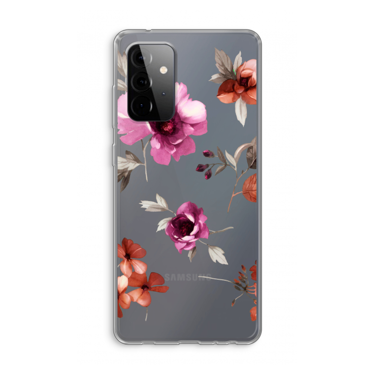 Geschilderde bloemen: Samsung Galaxy A72 Transparant Hoesje