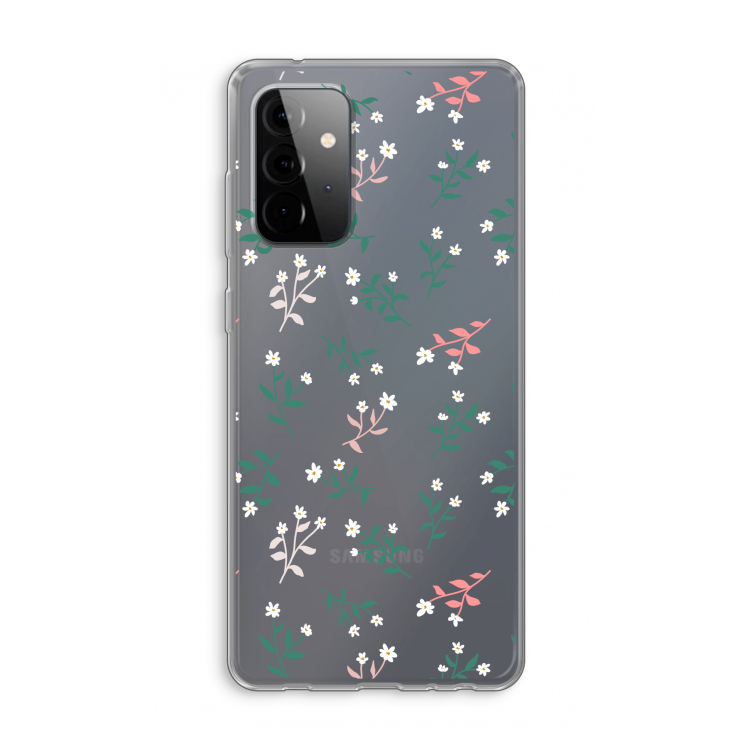 Small white flowers: Samsung Galaxy A72 Transparant Hoesje