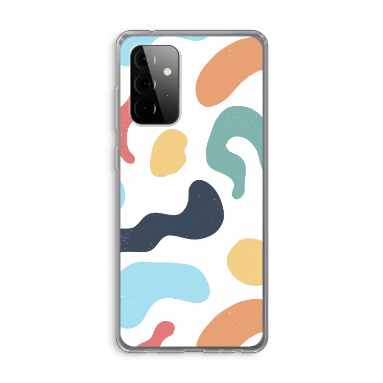 Memphis Shapes Blue: Samsung Galaxy A72 Transparant Hoesje