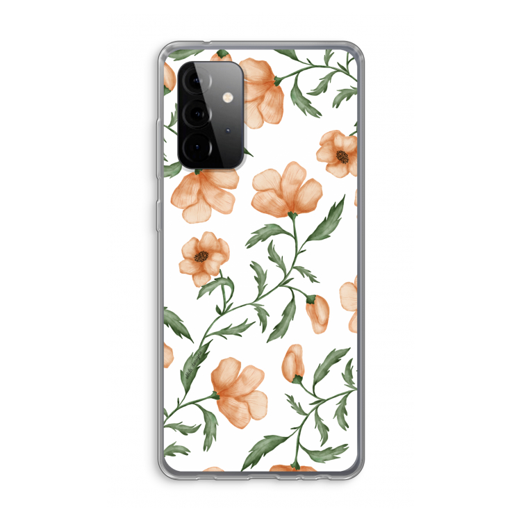 Peachy flowers: Samsung Galaxy A72 Transparant Hoesje