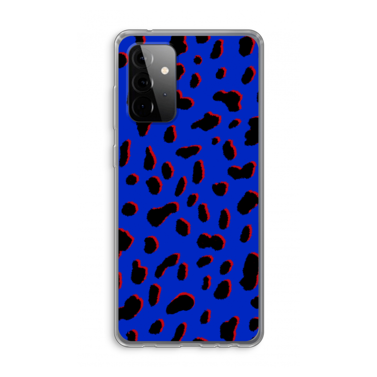 Blue Leopard: Samsung Galaxy A72 Transparant Hoesje