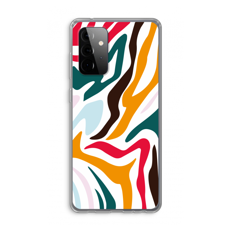 Colored Zebra: Samsung Galaxy A72 Transparant Hoesje