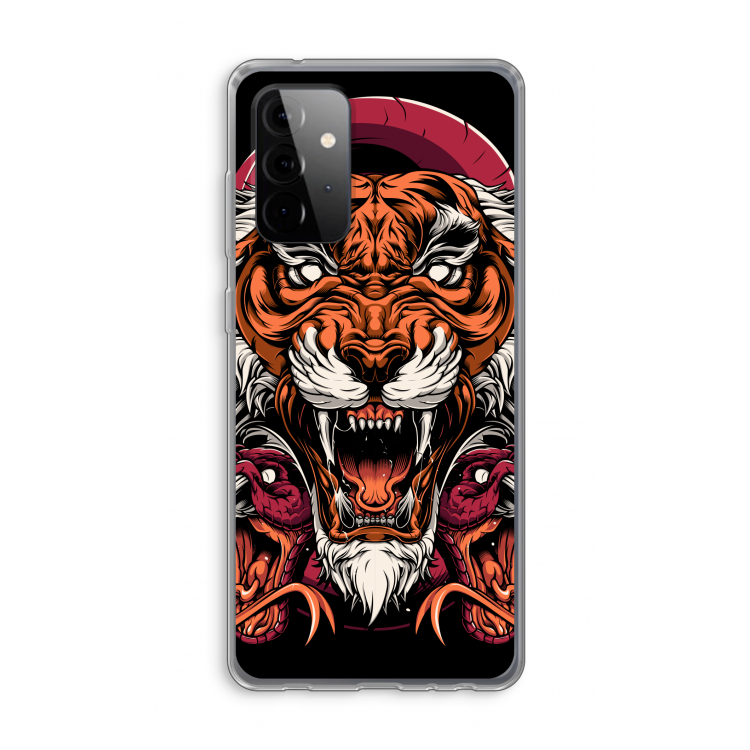 Tiger and Rattlesnakes: Samsung Galaxy A72 Transparant Hoesje