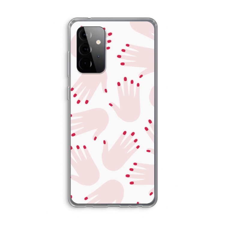 Hands pink: Samsung Galaxy A72 Transparant Hoesje