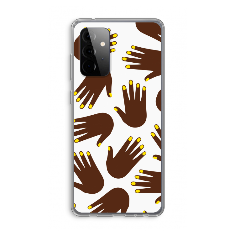 Hands dark: Samsung Galaxy A72 Transparant Hoesje