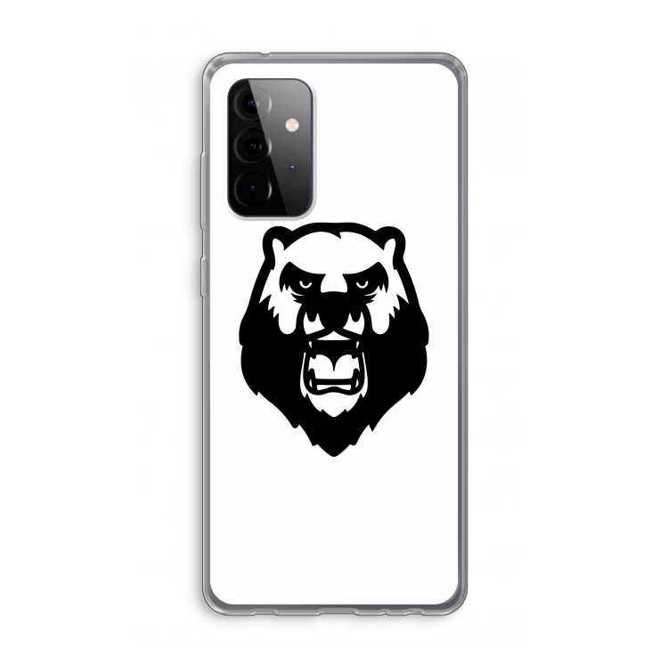 Angry Bear (white): Samsung Galaxy A72 Transparant Hoesje