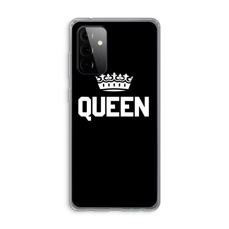Queen zwart: Samsung Galaxy A72 Transparant Hoesje