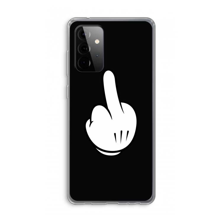 Middle finger black: Samsung Galaxy A72 Transparant Hoesje